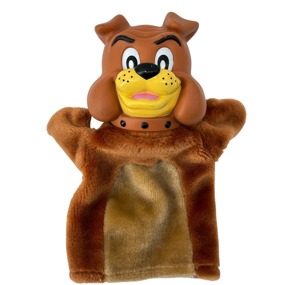 Vintage 1989 Tom and Jerry Spike Bulldog Plush Vinyl Head Hand Puppet
